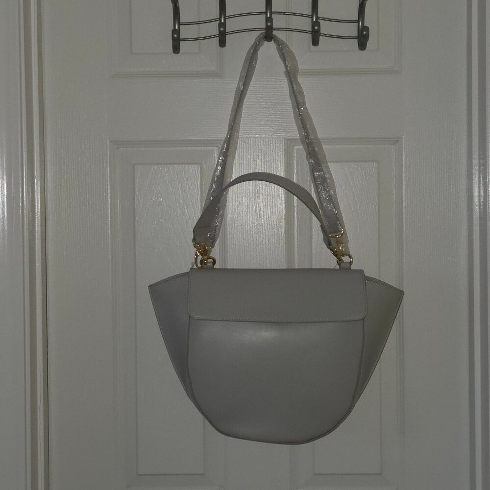 Saks fifth avenue light gray leather Handbag and shoulder bag